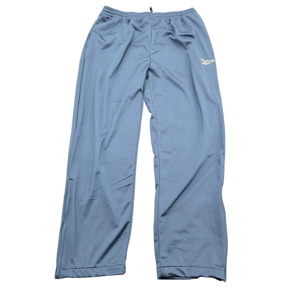 Vtg Reebok Mens XXL Blue Polyester Track Pants Elastic Waist Athletic Activewear